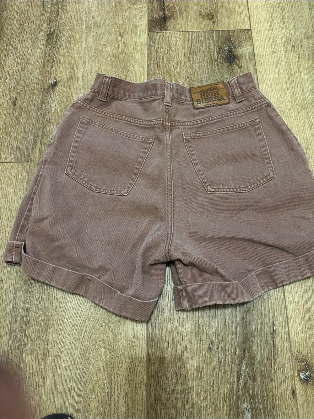 Vintage 90’s High Sierra Women's Brown High Waisted Cuffed Jean Shorts
